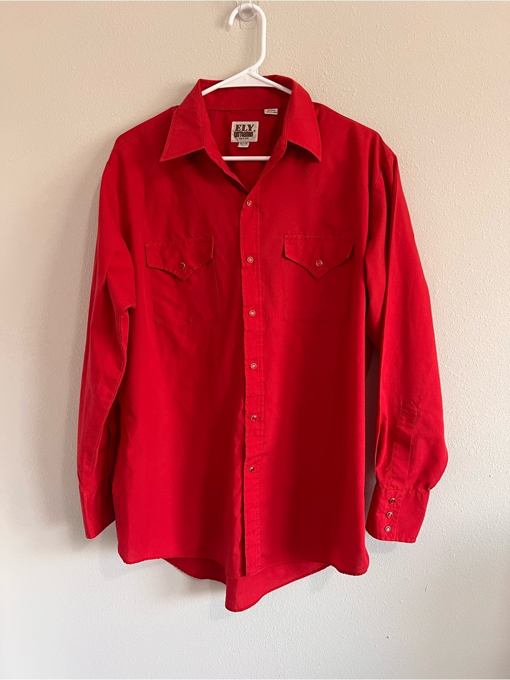 Ely Cattleman Bright Red Western Button-Down Shirt